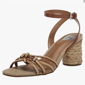 DV by Dolce Vita Fleetwood Women's Heeled Straw Sandals, Tan, Size 9